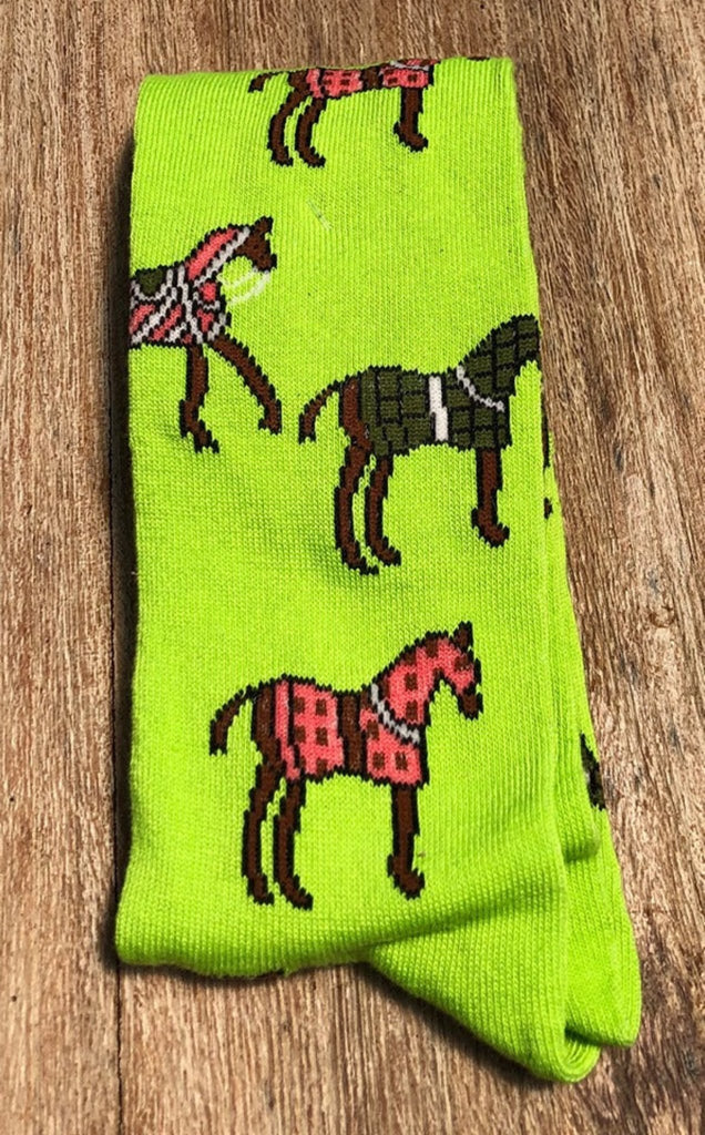 Horses In Blankets Socks Single Pair
