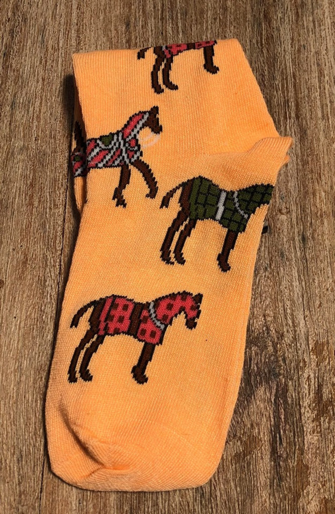 Horses In Blankets Socks Single Pair