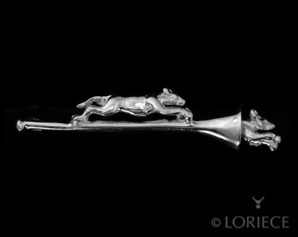 Hound Chasing Fox Tie Pin