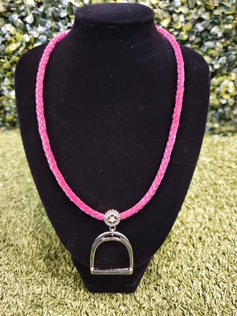 Stirrup Necklace - Pink