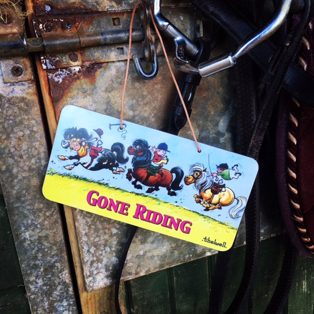 Gone Riding Door Sign by Thelwell