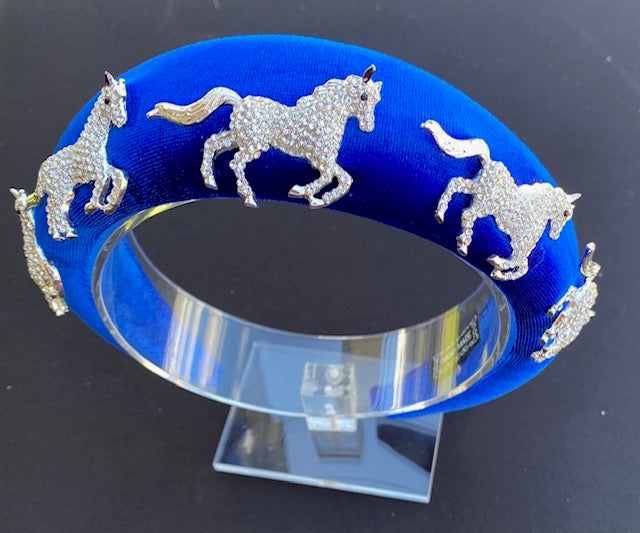 Horses Headband - Blue