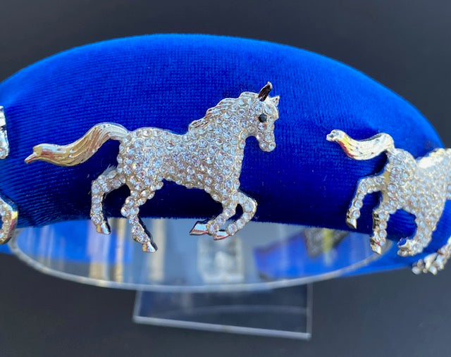 Horses Headband - Blue
