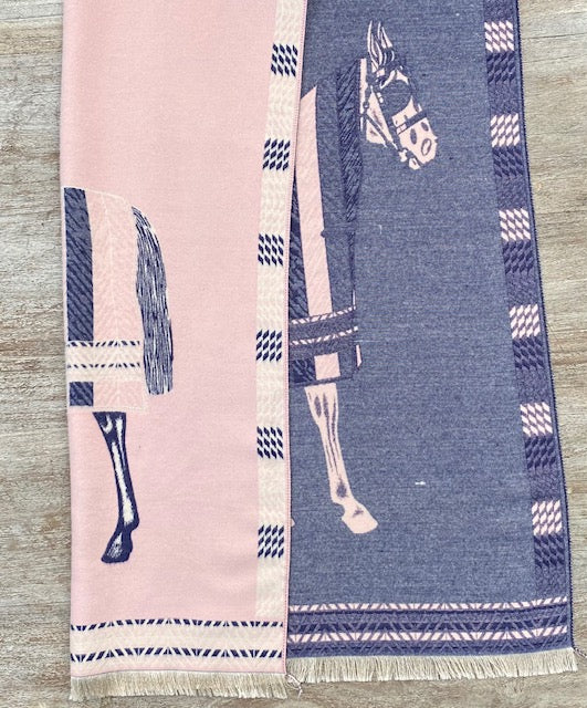 Away Game Winter Scarf - Baby Pink & Navy