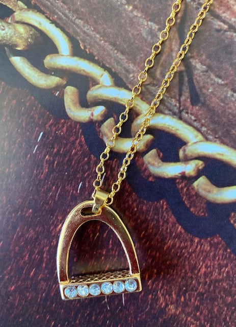 Gold Stirrup Necklace