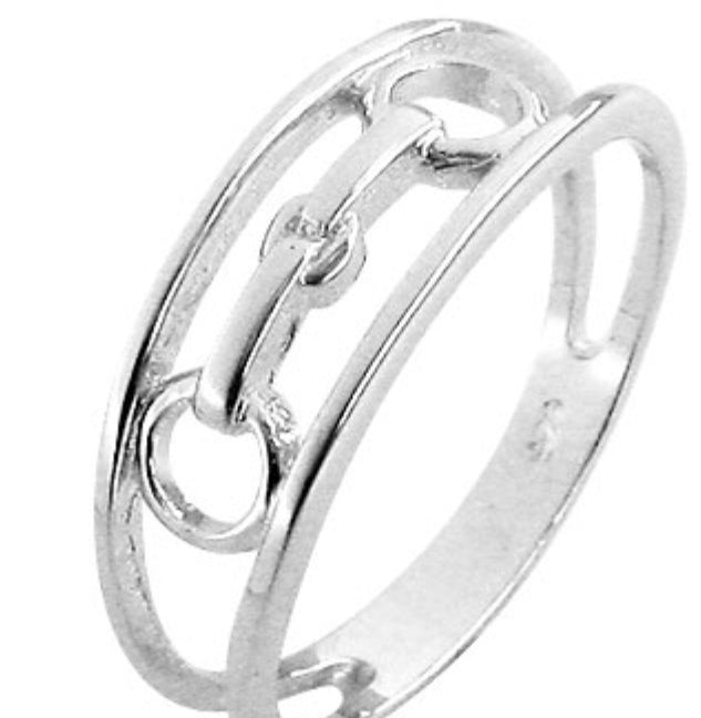Sterling Silver Encased Horse Bit Ring