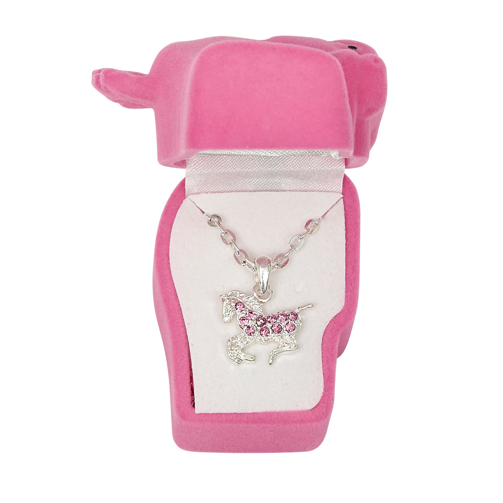 Pink Horse Necklace in Gift Box