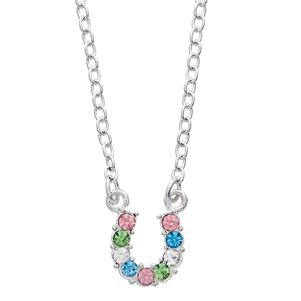 Rainbow Horse Shoe Necklace in Gift Box