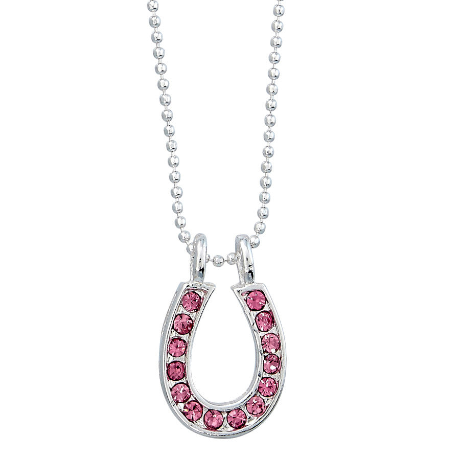 Pink Horse Shoe Necklace in Gift Box