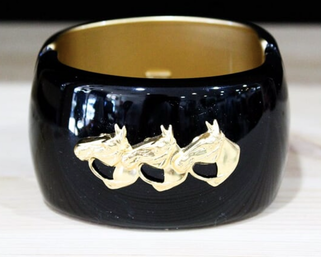 Large Horse Head Cuff -Black
