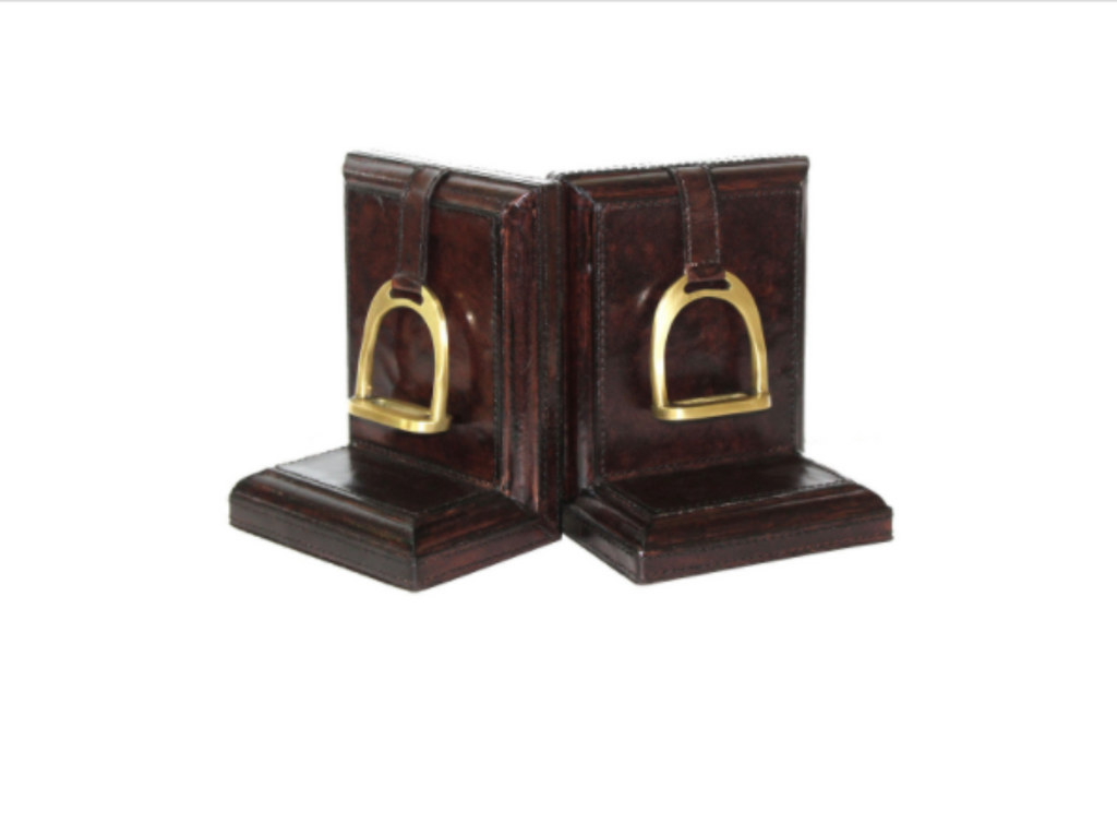 Leather Stirrup Bookends Small