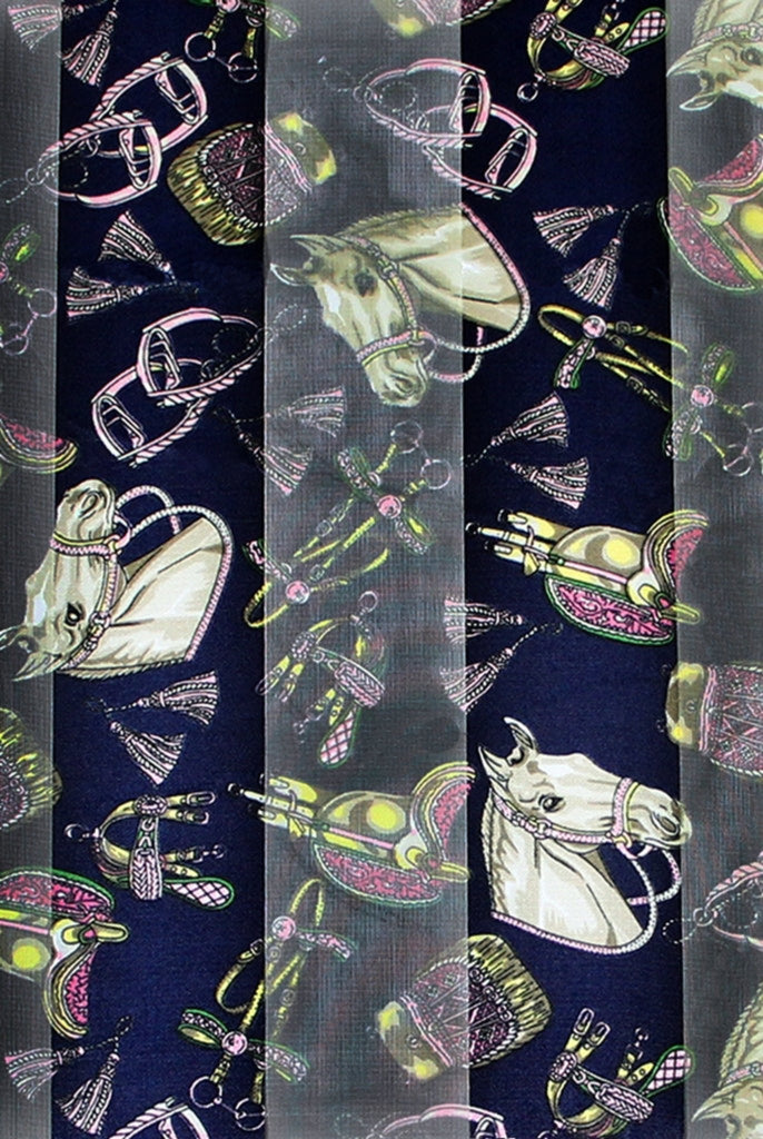 Navy Horse Head Scarf