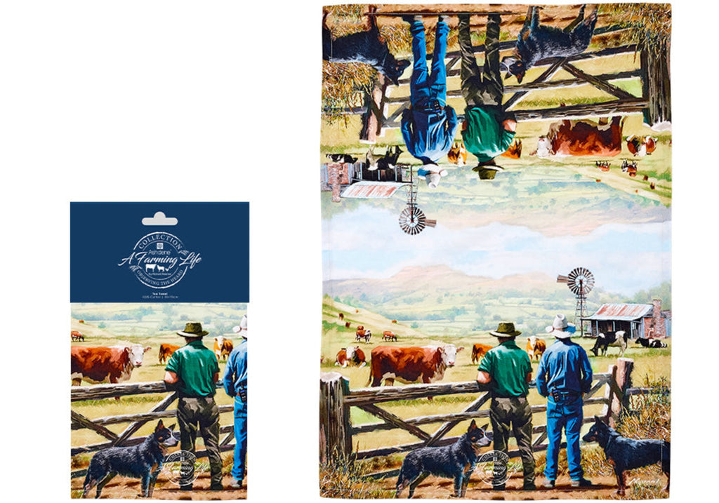 Observing The Herd  Tea Towel