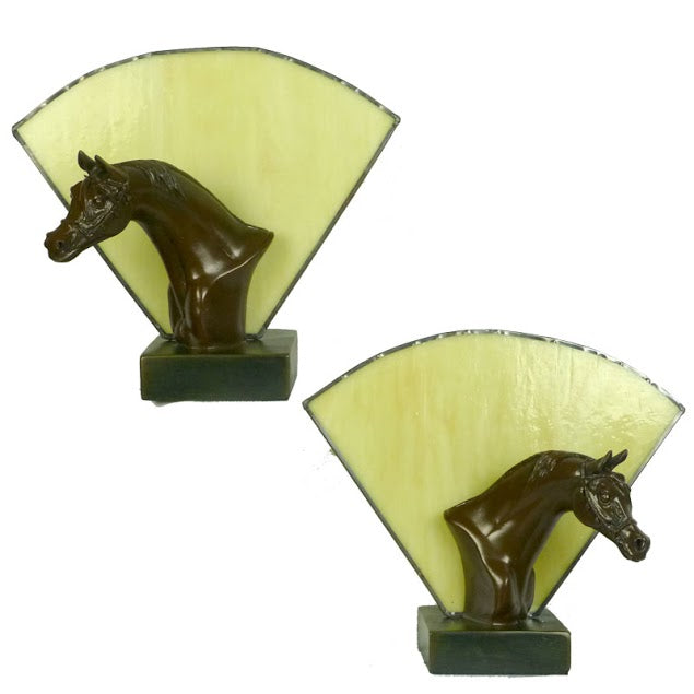 Pair Of Horse Head Lamps
