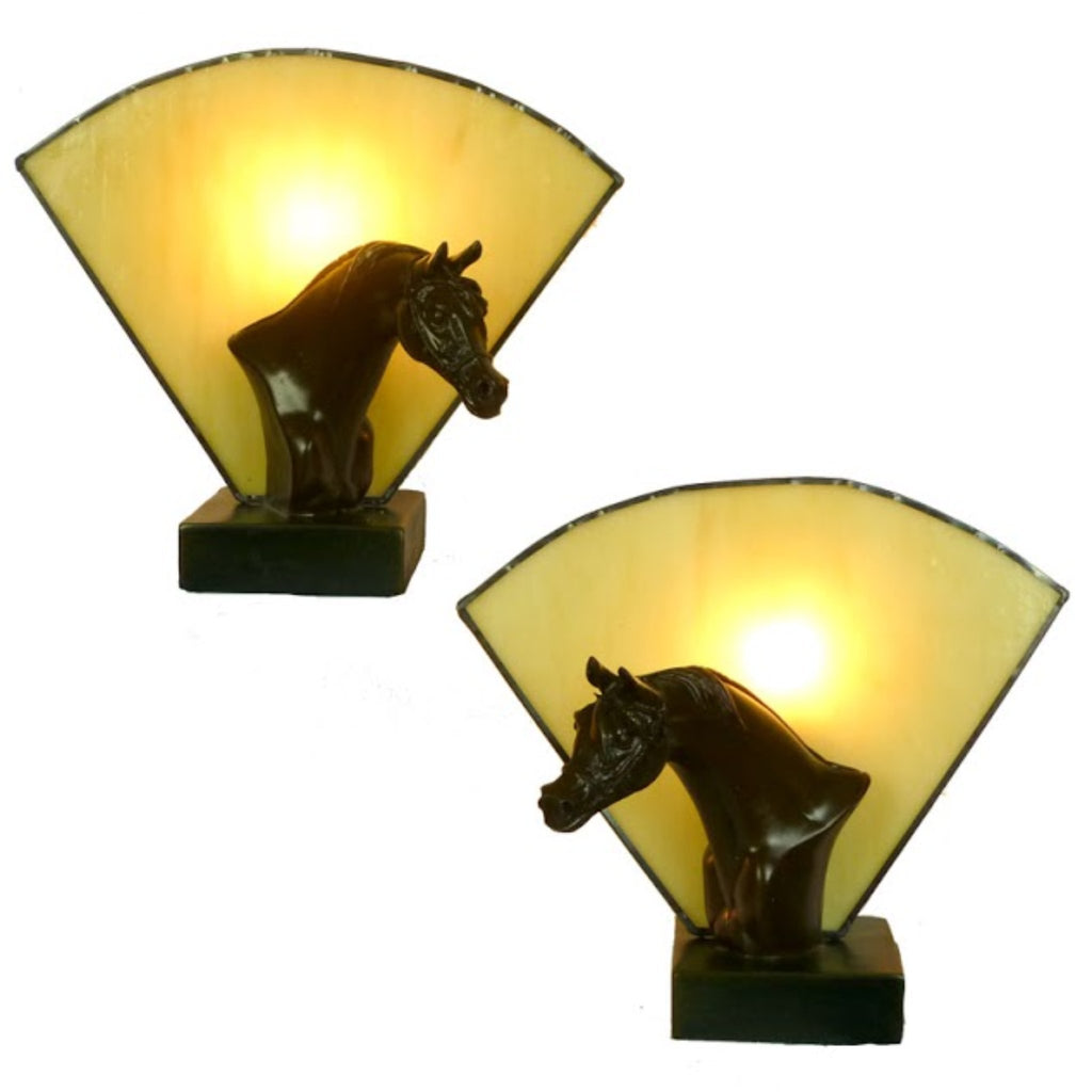 Pair Of Horse Head Lamps