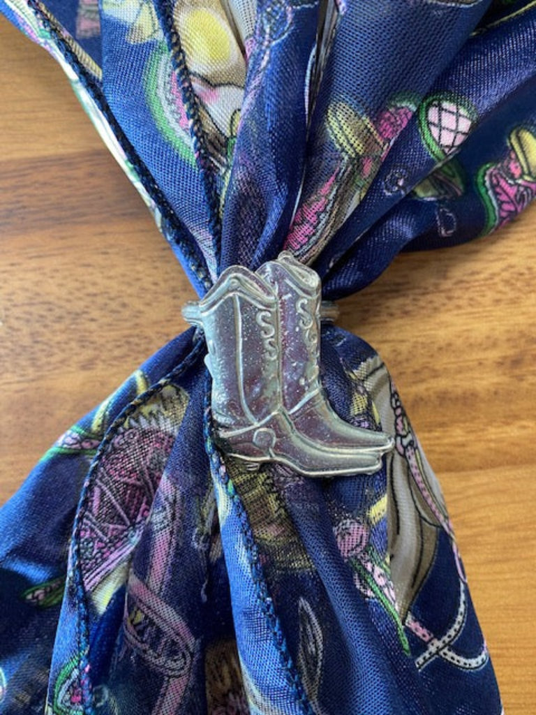 Pair of Western Boots Scarf Ring