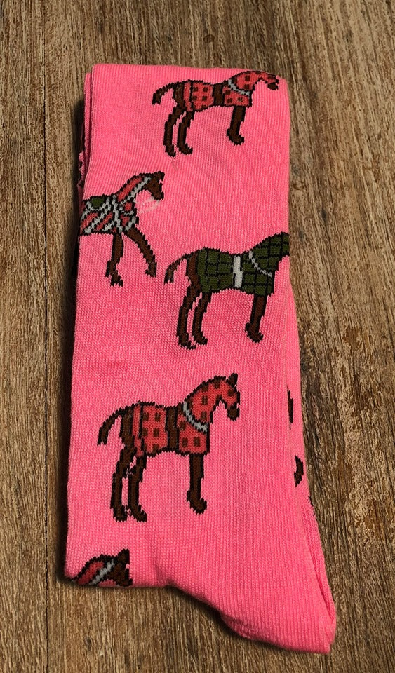 Horses In Blankets Socks Single Pair