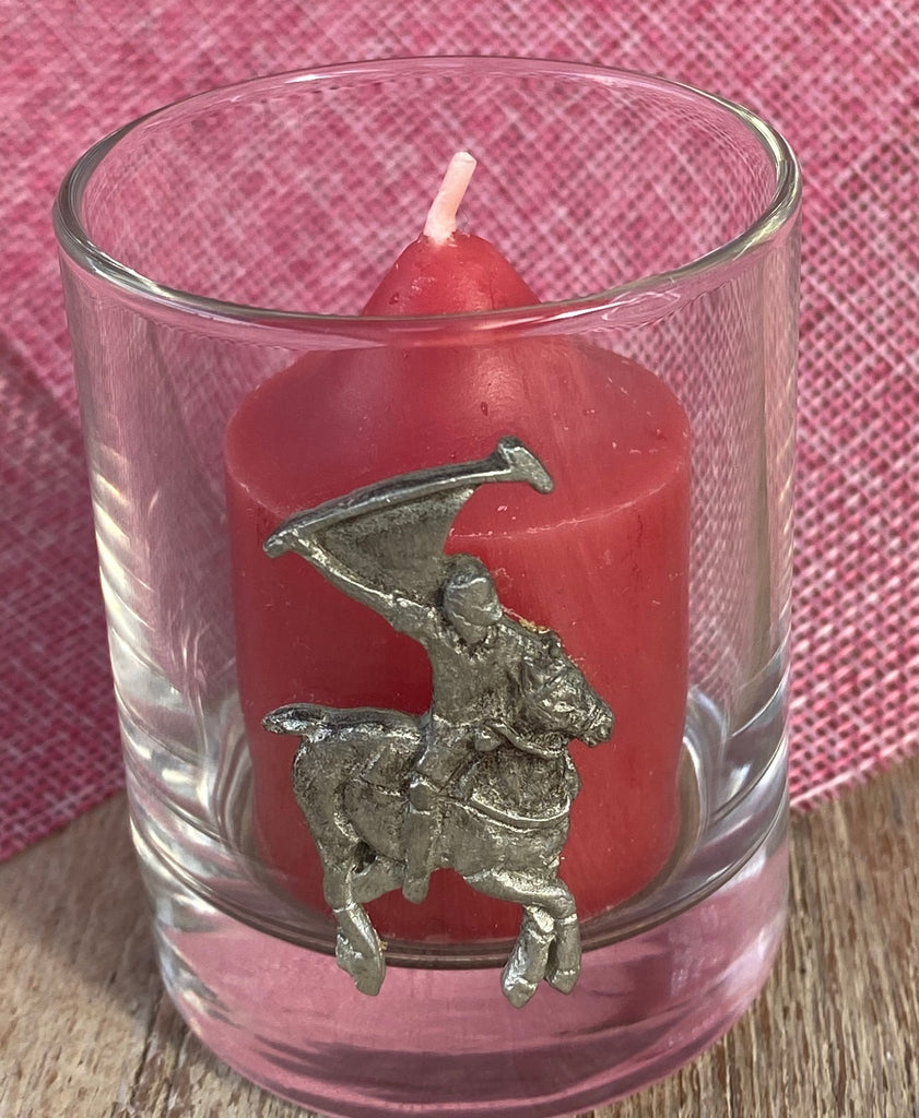 Polo Horse Glass Votive Holder