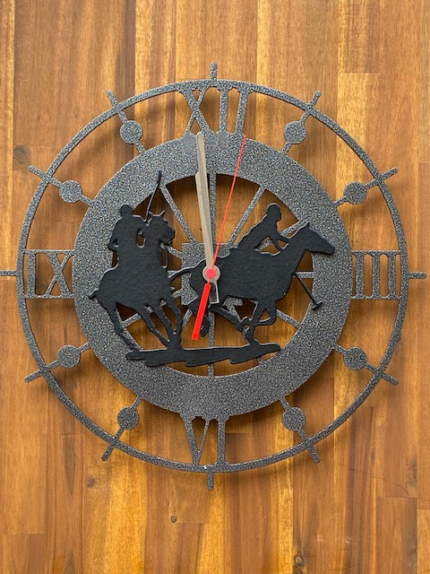 Polo Clock with 2 Horses