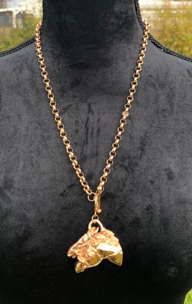 Race Horse Head Pendant Rose Gold