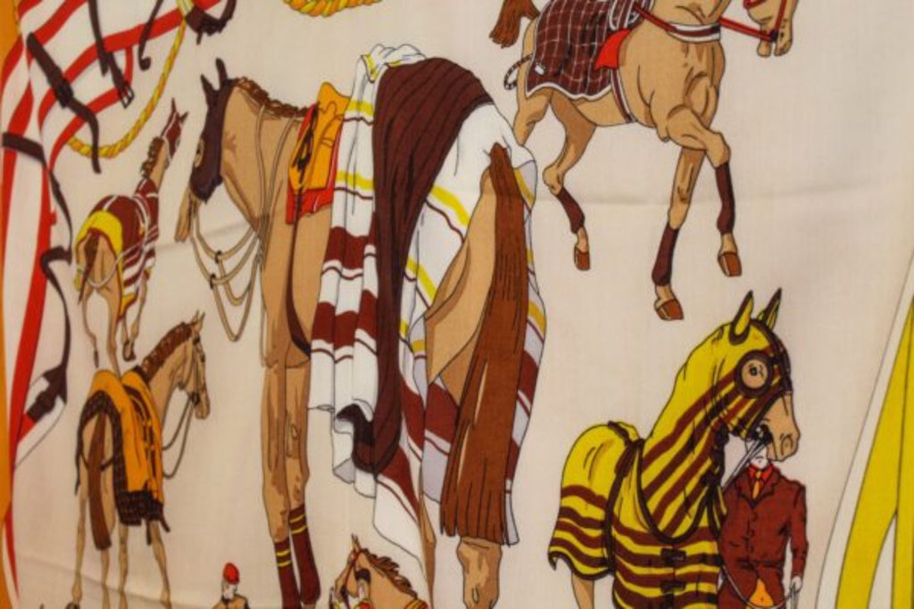 Race Horse Themed Scarf Burnt Orange