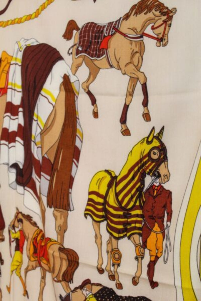 Race Horse Themed Scarf Burnt Orange