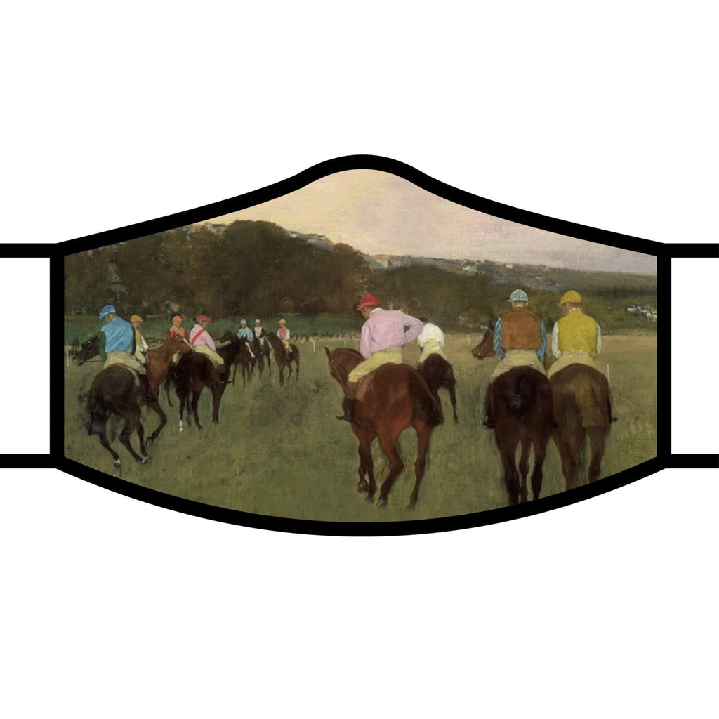 Racehorses at Longchamp Face Mask
