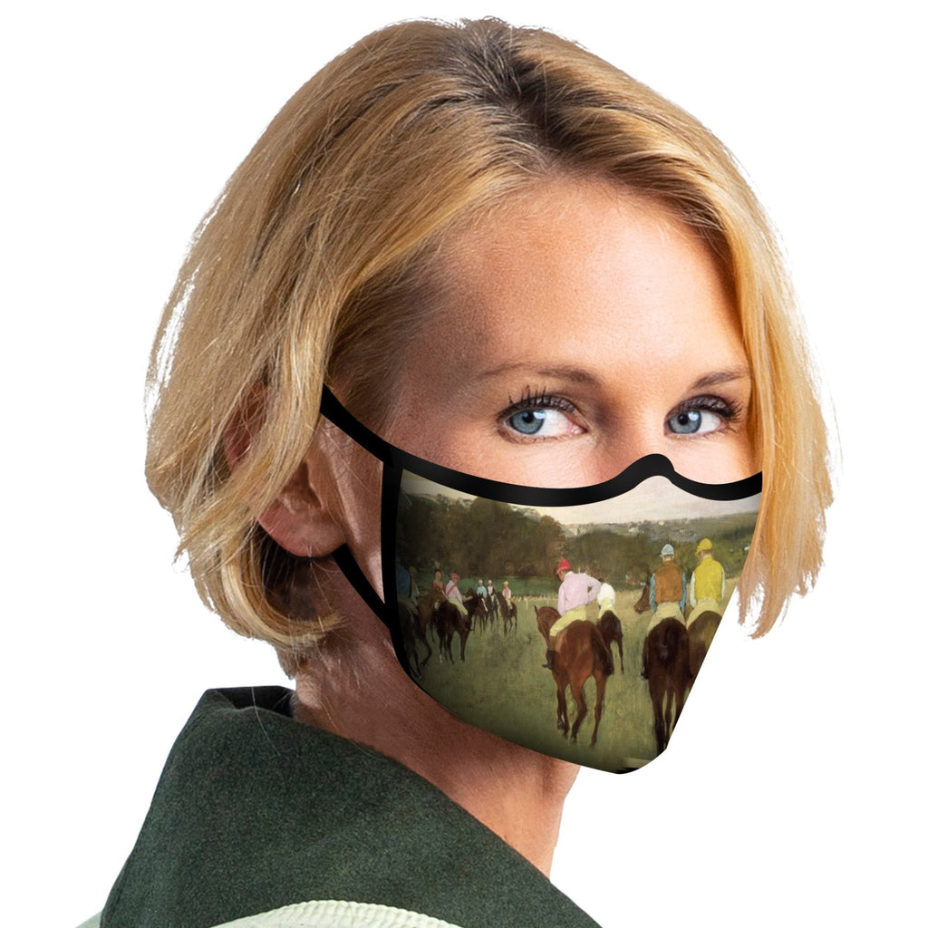 Racehorses at Longchamp Face Mask