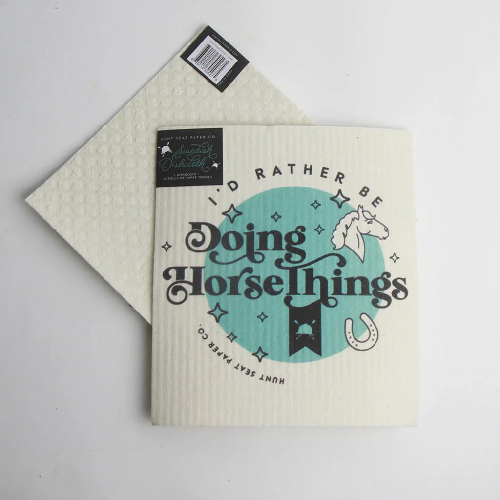 Rather Be Doing Horse Things Swedish Dishcloth