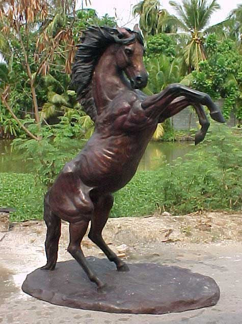 Bronze Horse Rearing Statue