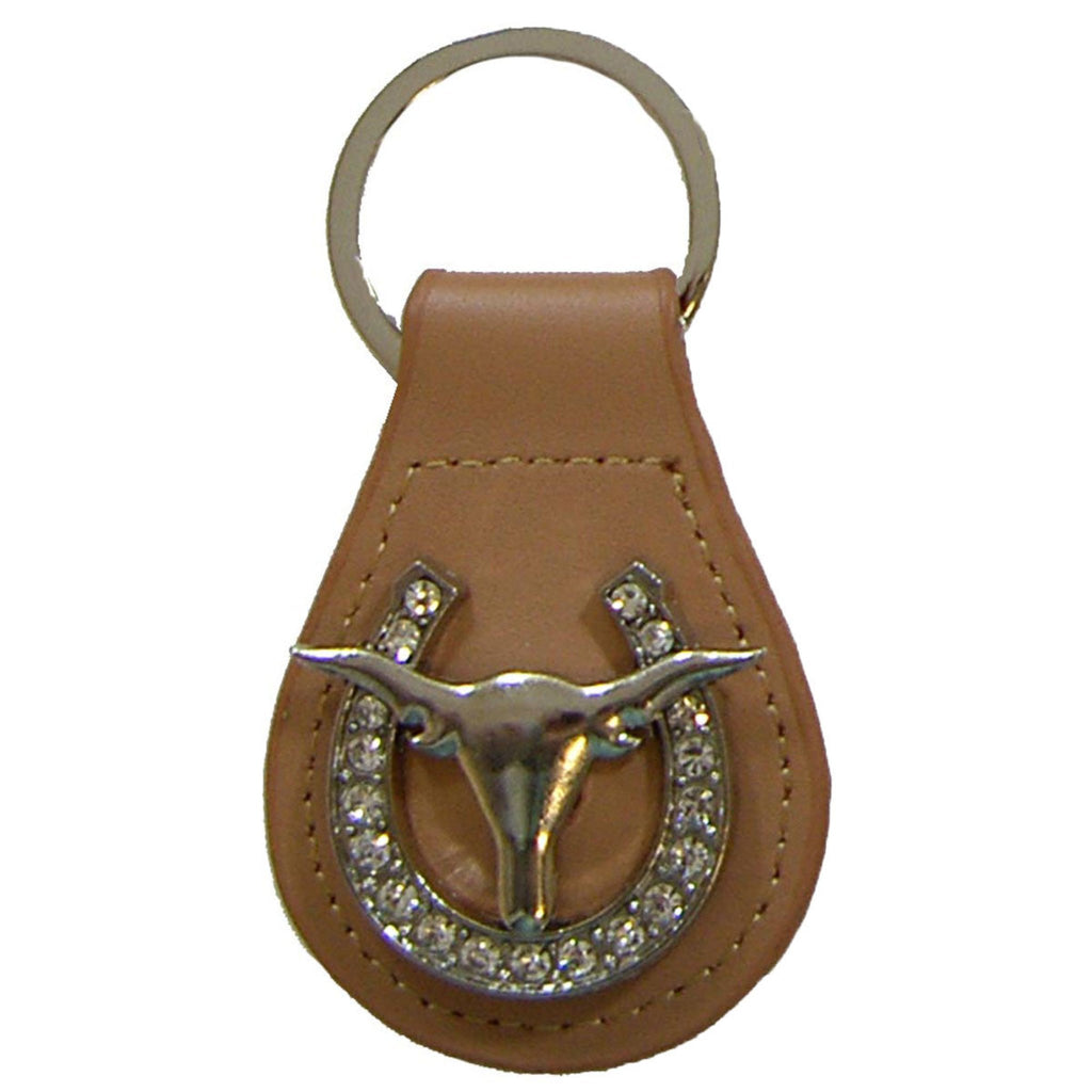 Rhinestone Longhorn and Horseshoe Key Ring