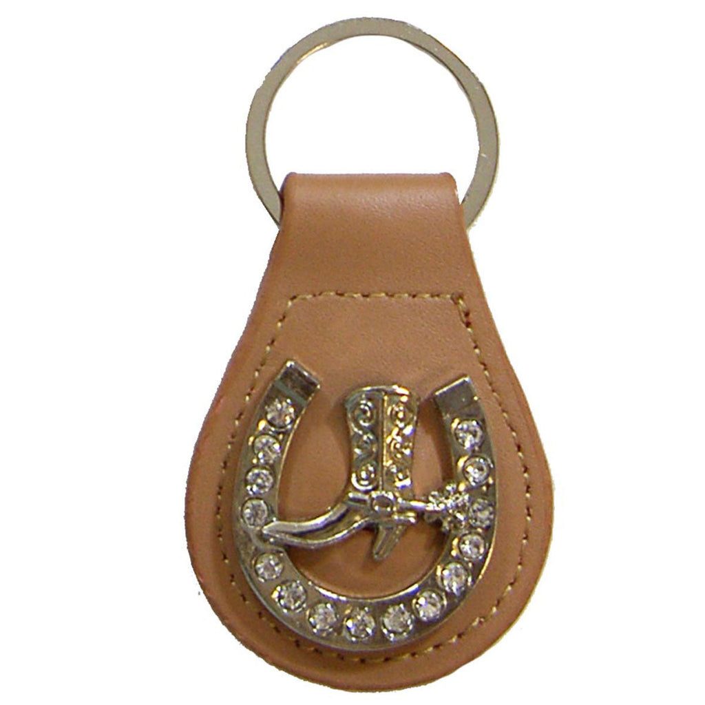 Rhinestone Western Boot and Horseshoe Key Ring