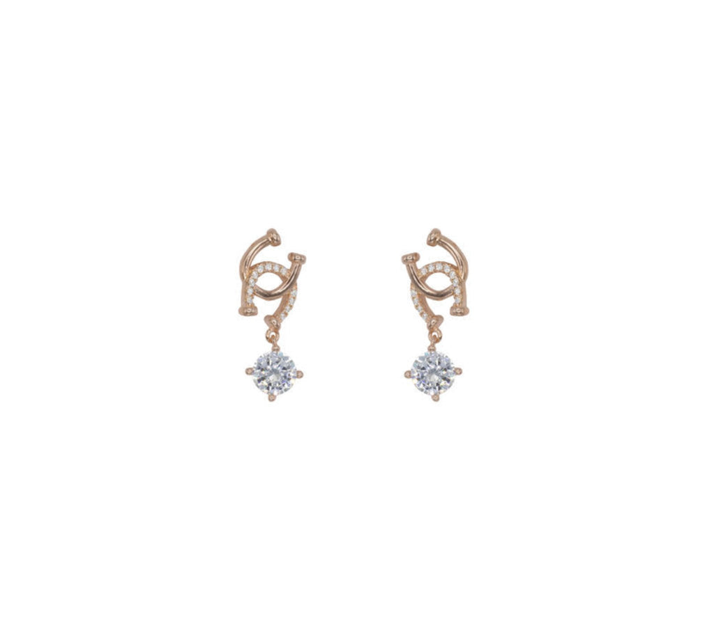 Rose Gold Horseshoe  Earrings