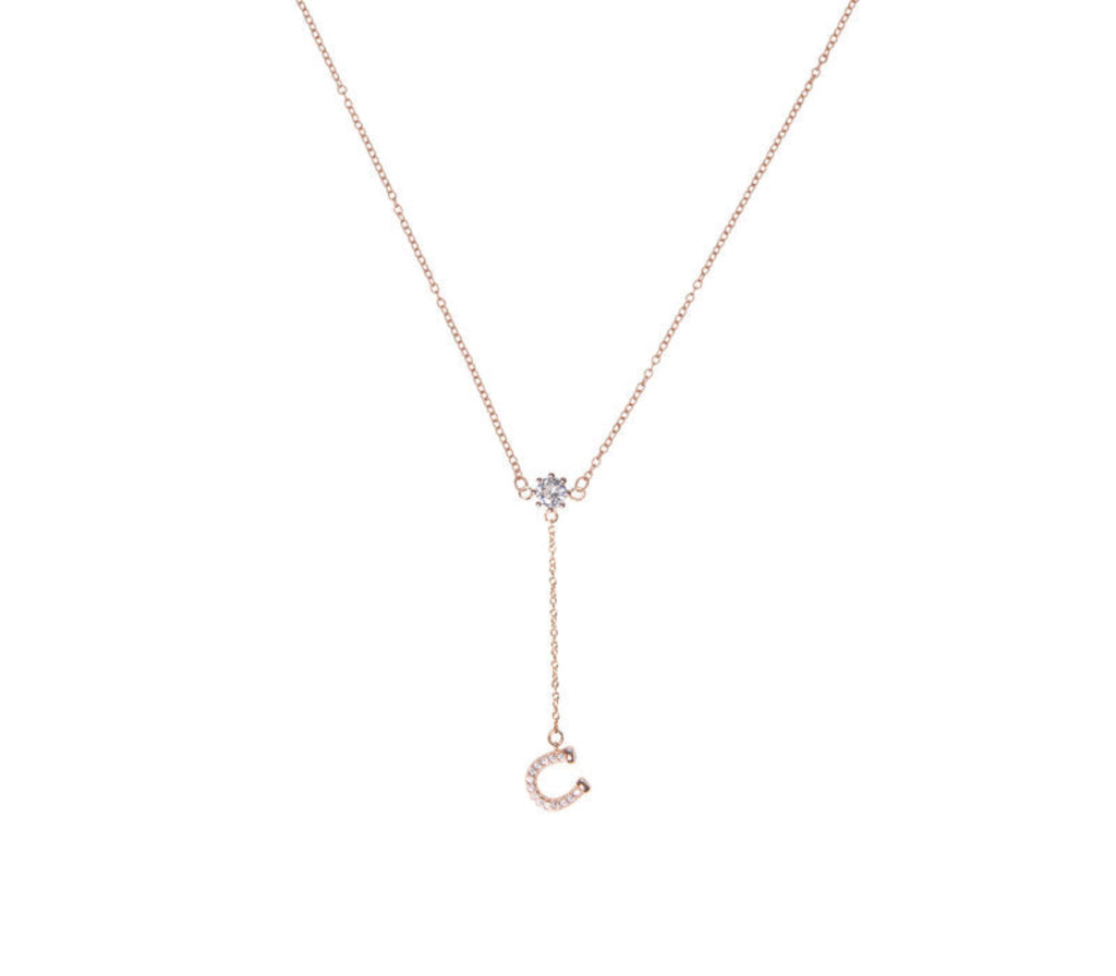 Rose Gold Horseshoe Necklace