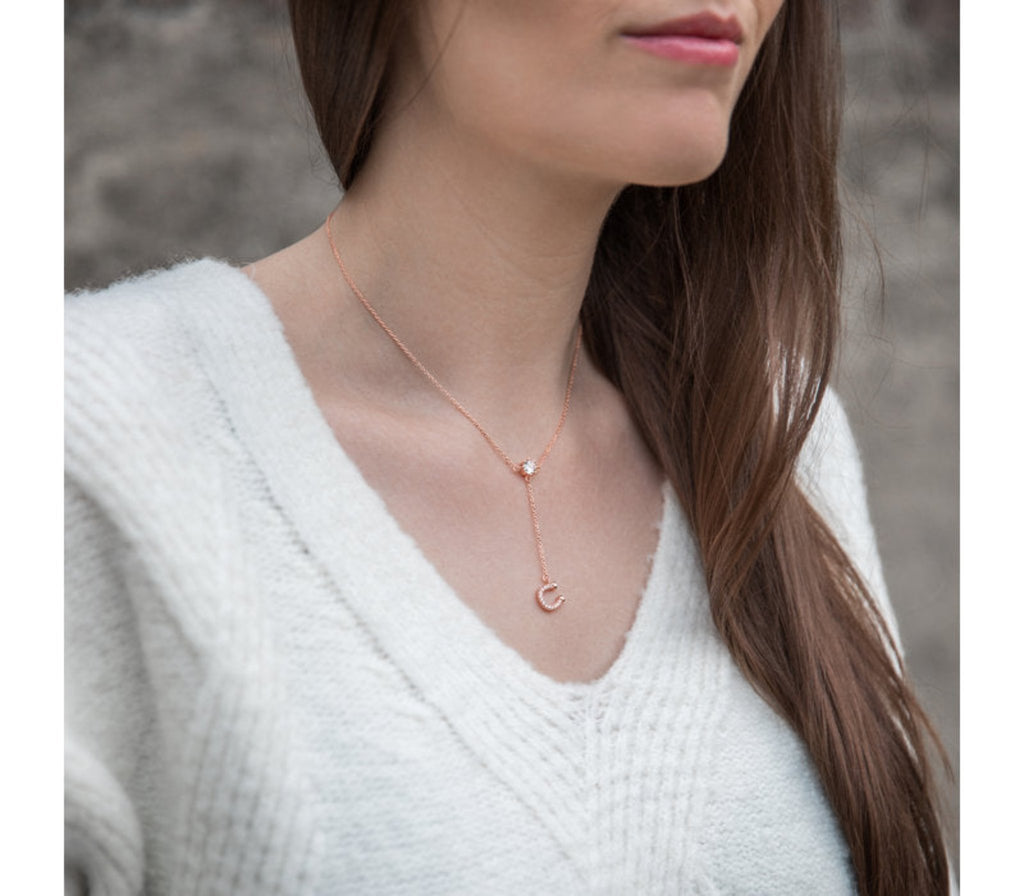Rose Gold Horseshoe Necklace