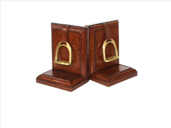 Leather Stirrup Bookends Small