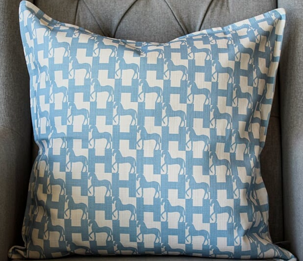 H is for Horse Cushion - Blue