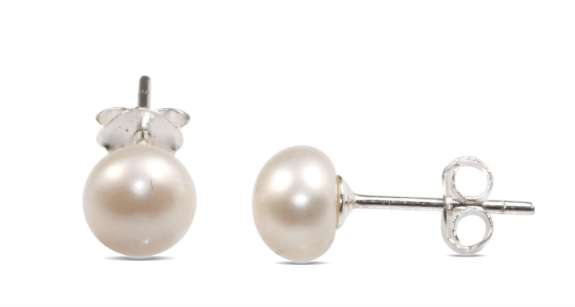 Sterling Silver Fresh Water Pearl Studs - 4mm