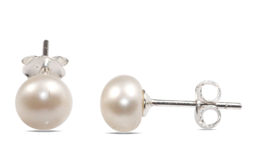 Sterling Silver Fresh Water Pearl Studs - 6mm