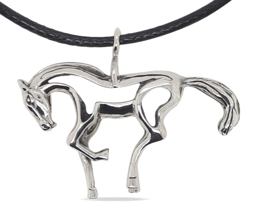 Abstract  Silver Horse Pendant