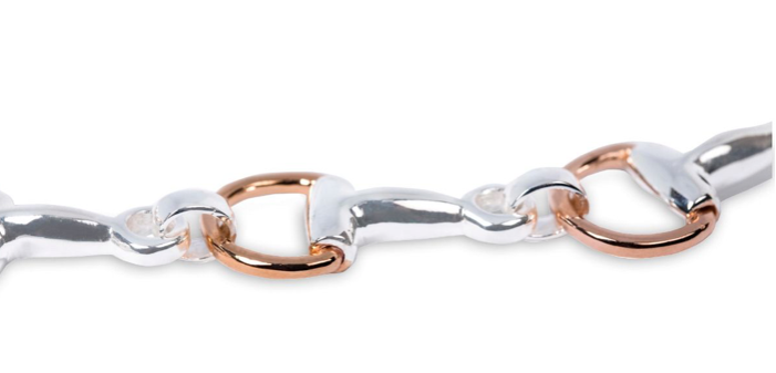 Silver & Rose Gold Snaffle Bit Necklace