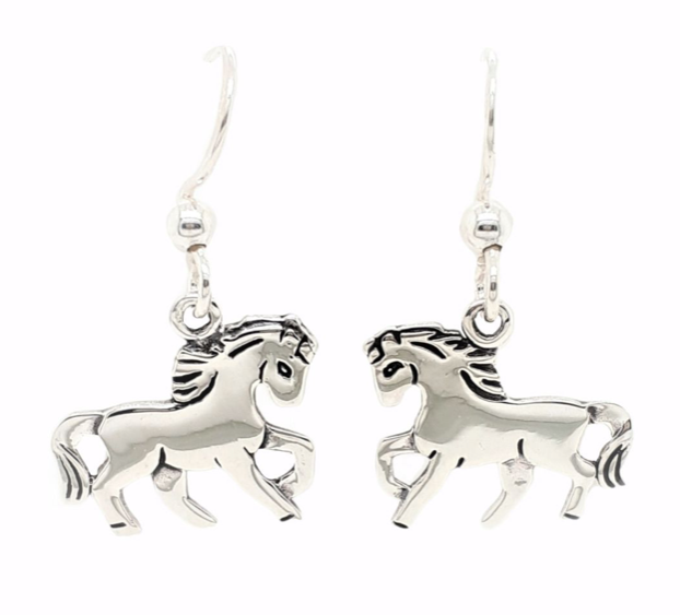 Stirling Silver Horse Drop Earring