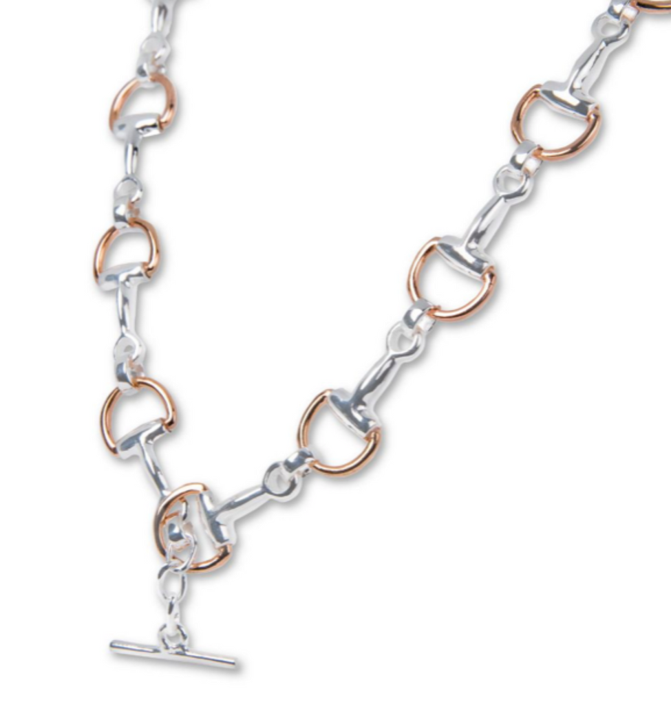 Silver & Rose Gold Snaffle Bit Necklace