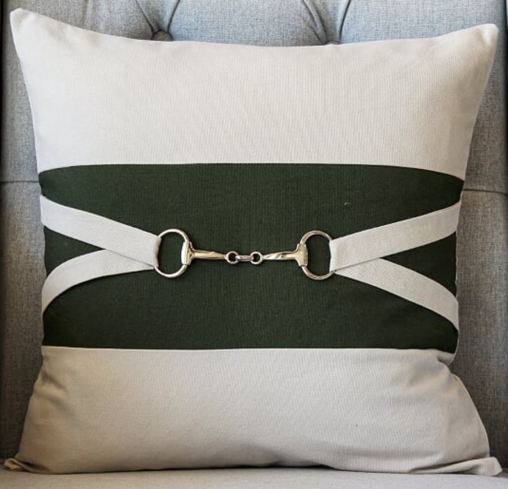Snaffle Bit Cushion Cover -Khaki/Beige