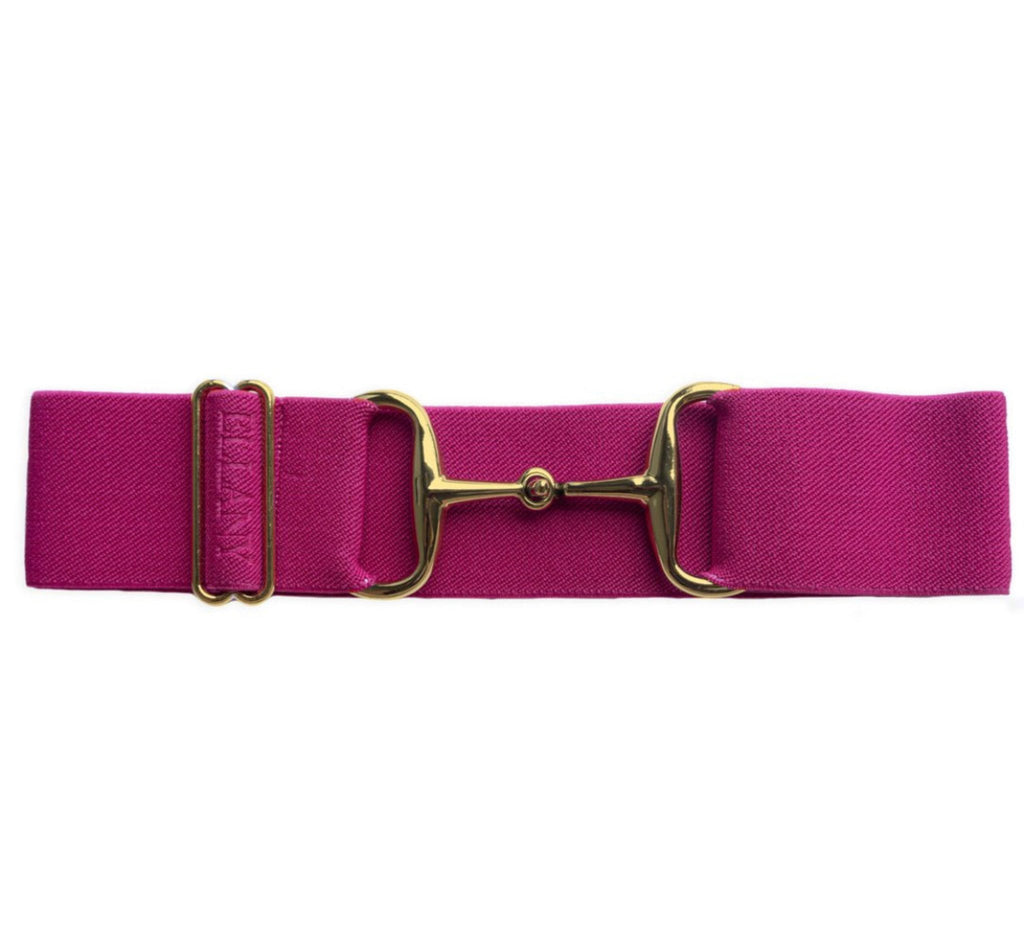 Snaffle Bit Elastic Belt  2" Gold Snaffle