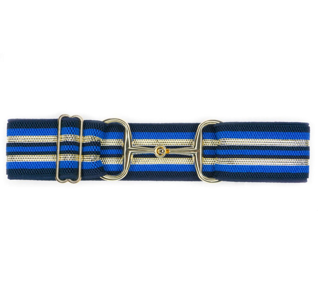 Snaffle Bit Elastic Belt  2" Gold Snaffle