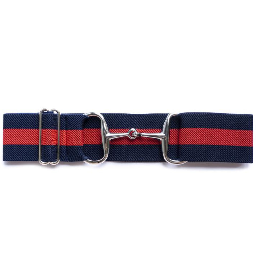 Snaffle Bit Elastic Belt  2" Silver Snaffle
