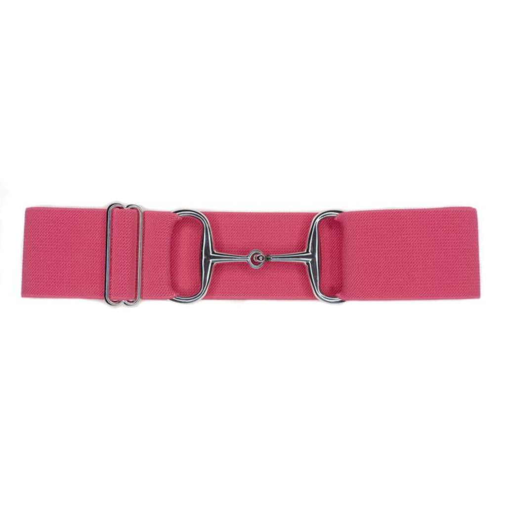 Snaffle Bit Elastic Belt  2" Silver Snaffle