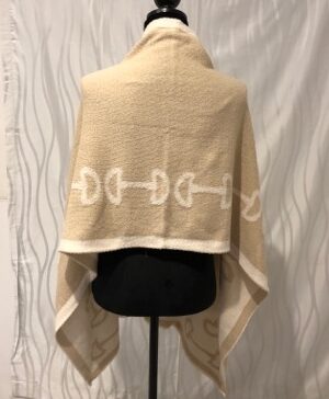 Snaffle Bit Poncho - Flax/ Milk