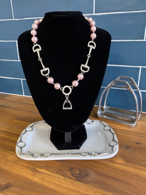 Snaffles , Stirrup and Pearls Necklace